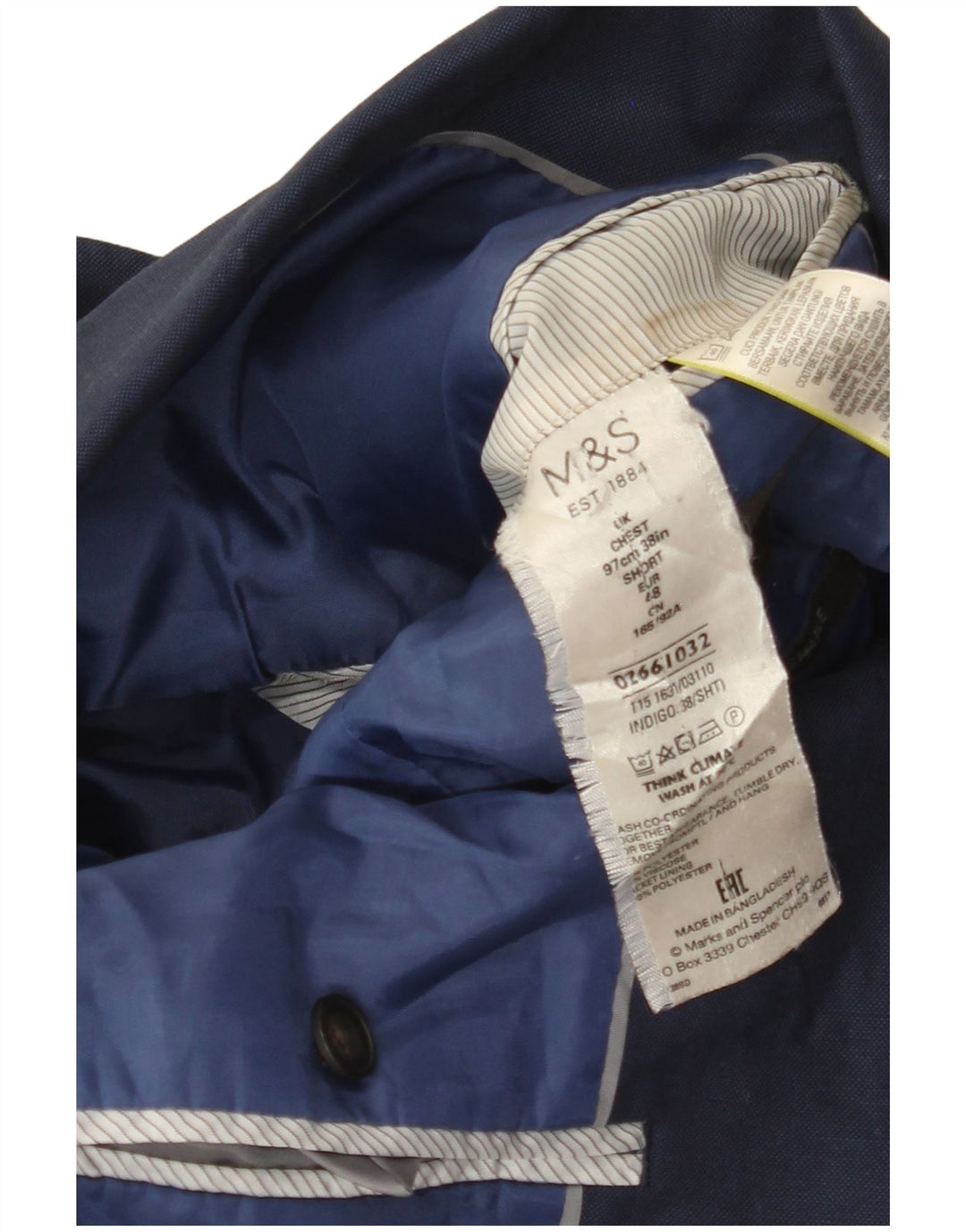 Marks & Spencer Herre 2-knaps blazerjakke EU 48 Medium Navy Blue