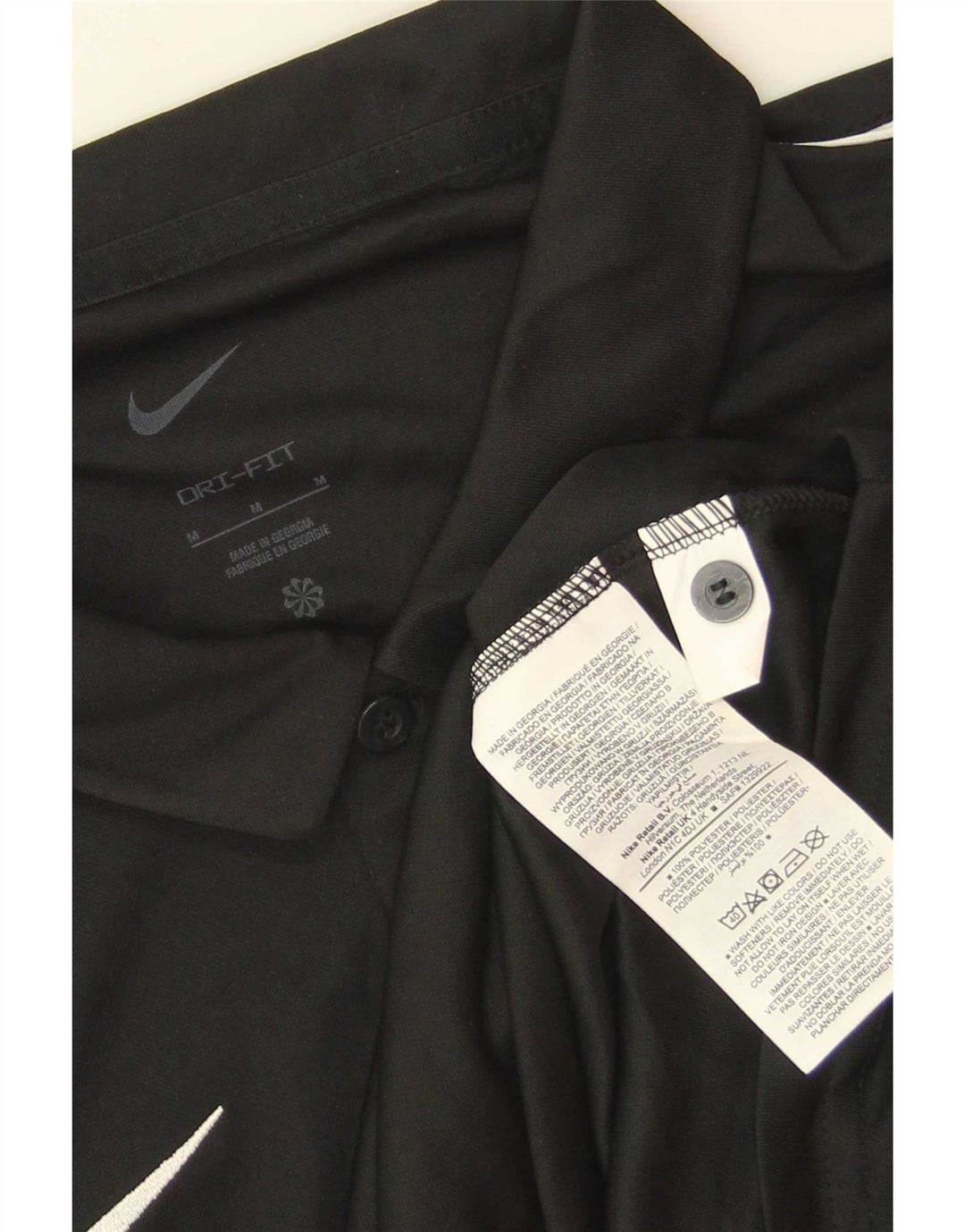 Nike Mens Dri Fit Polo Shirt Medium Black Polyester