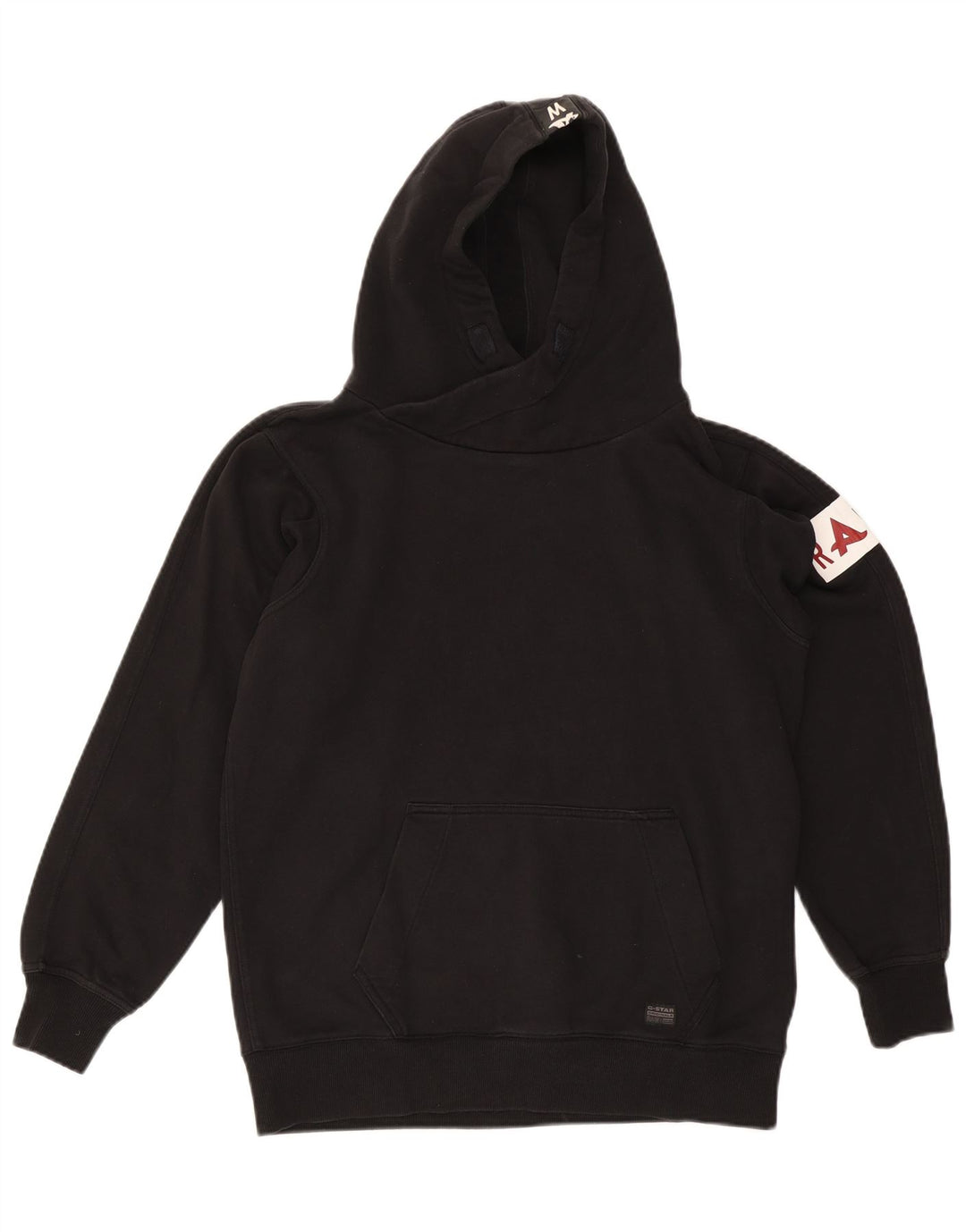 G-Star Mens Graphic Hoodie Jumper Medium Black Cotton
