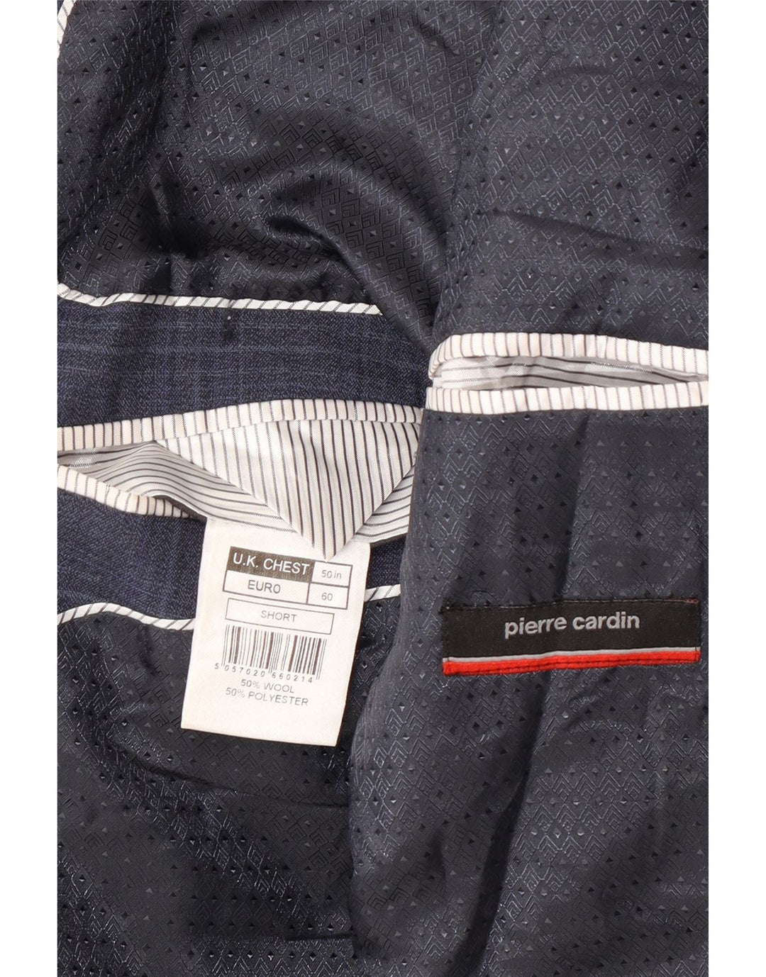 Pierre Cardin Mens 2 Button Blazer Jacket UK 50 5XL Navy Blue Check