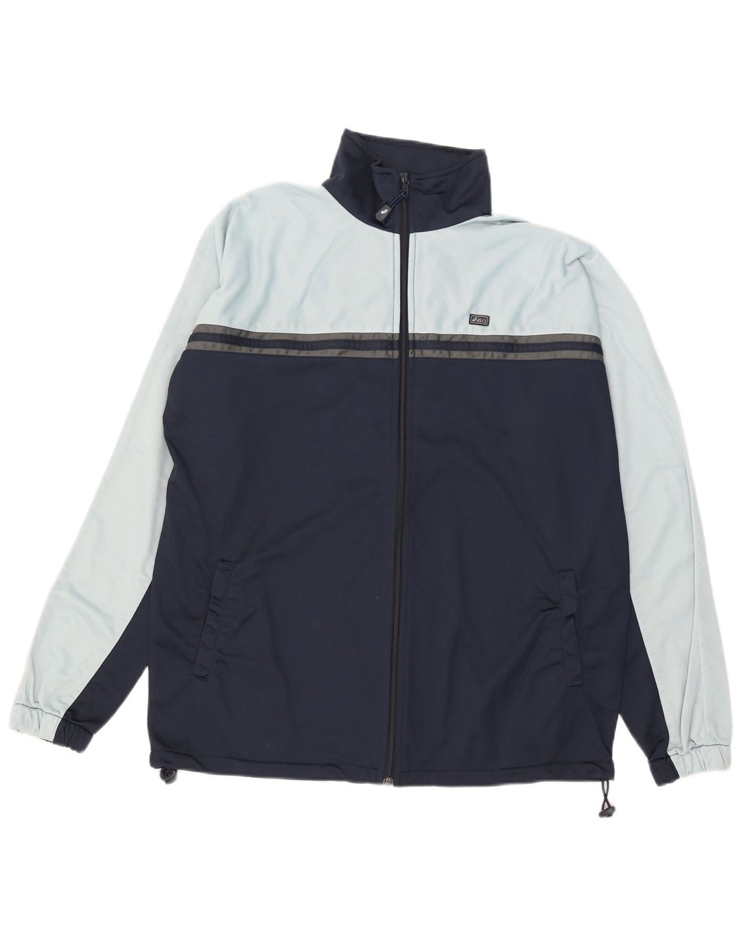 Giacca da ginnastica da uomo Asics, grande, in poliestere color block blu