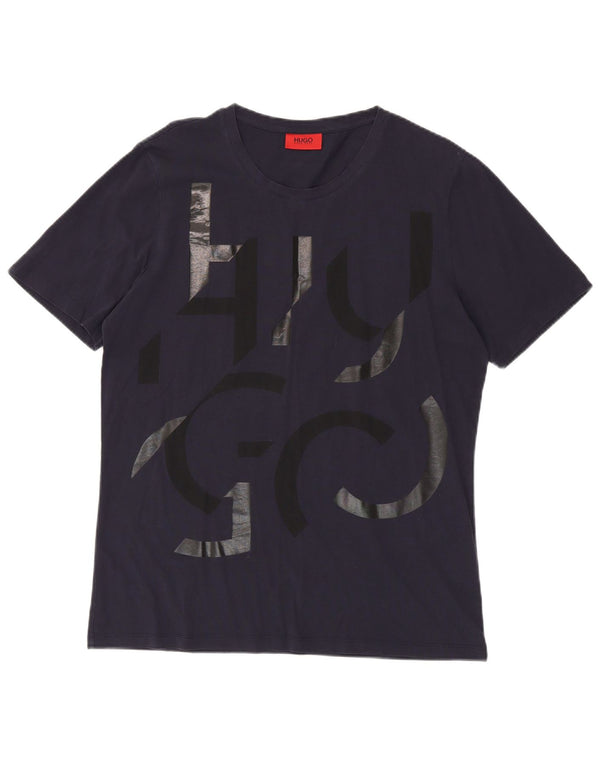 Hugo Boss Homme T-Shirt Graphique Top XL Bleu Marine Coton