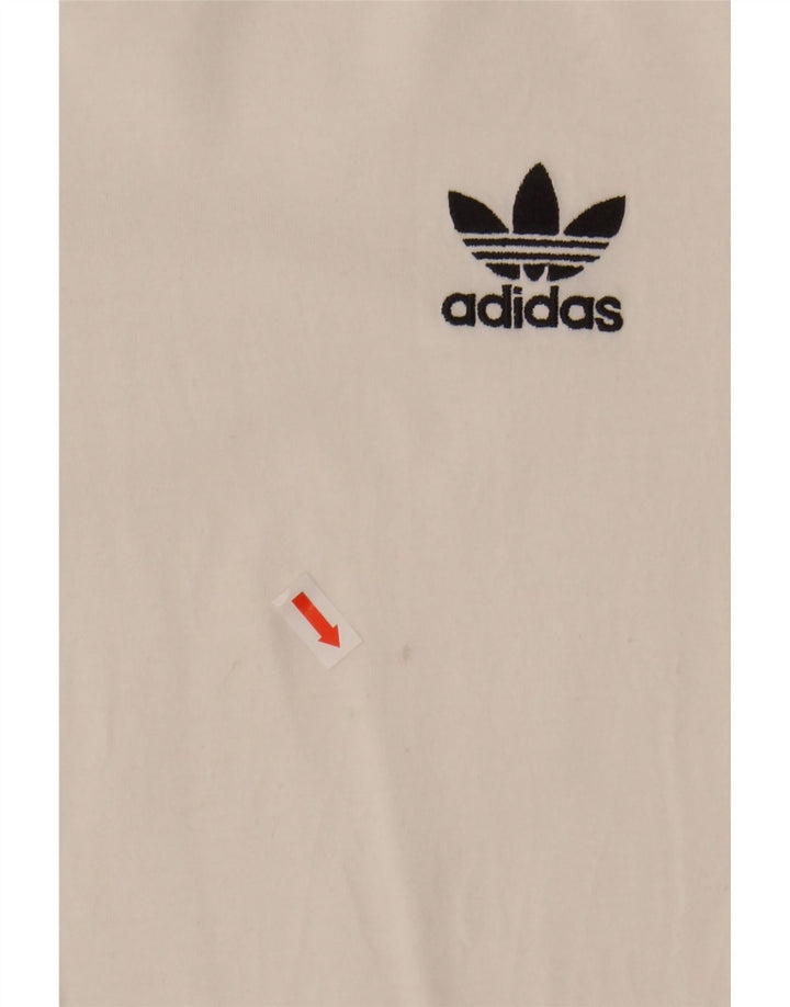 ADIDAS Womens T-Shirt Top UK 12 Medium White Cotton Vintage Adidas and Second-Hand Adidas from Messina Hembry 