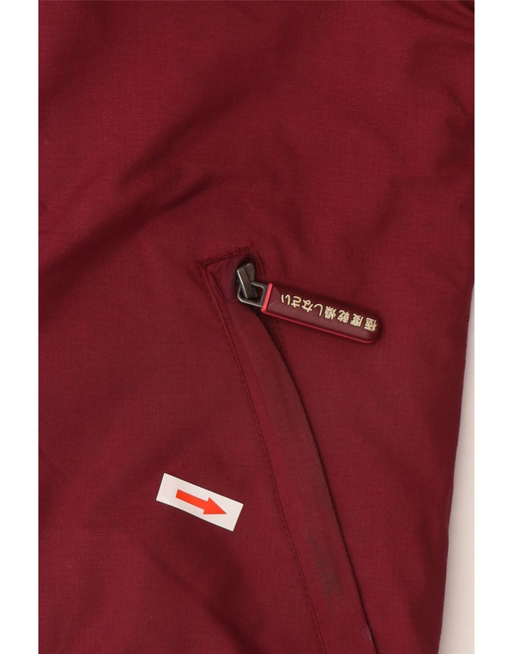Superdry Womens Hooded Bomber Jacket UK 14 Medium Burgundy Polyester