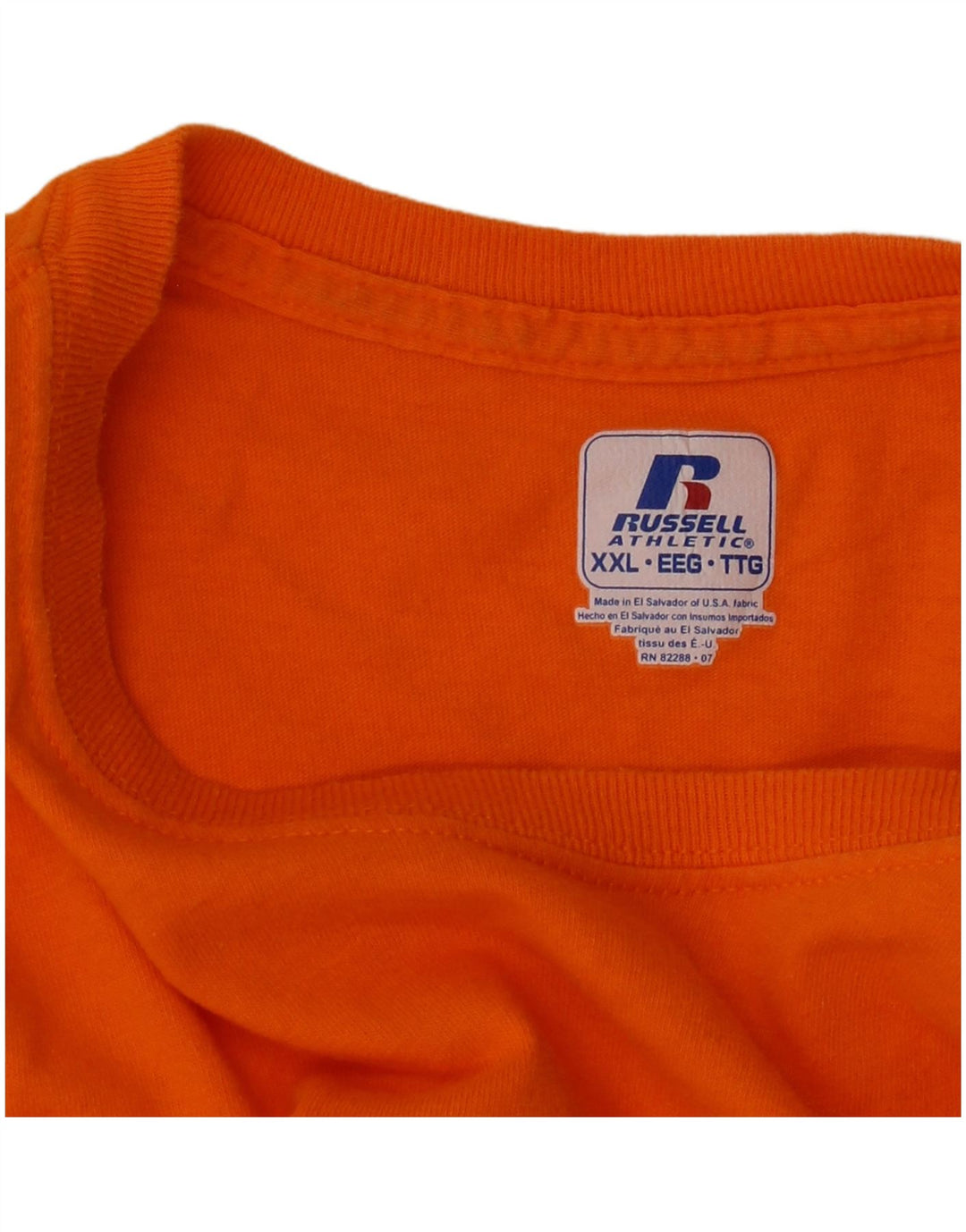 Russell Athletic Mens T-Shirt Top 2XL Orange