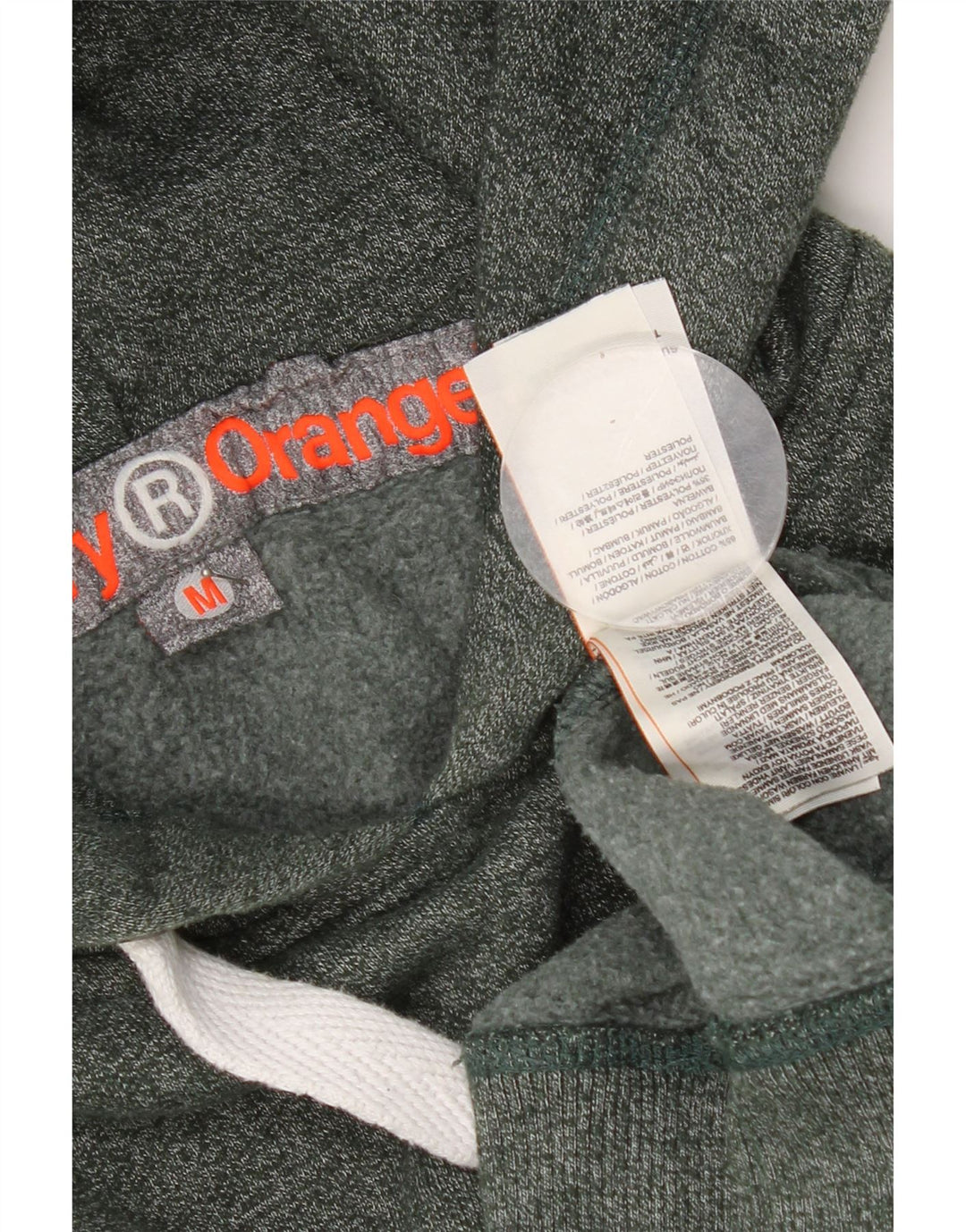 Superdry Mens Hoodie Jumper Medium Green Flecked Cotton