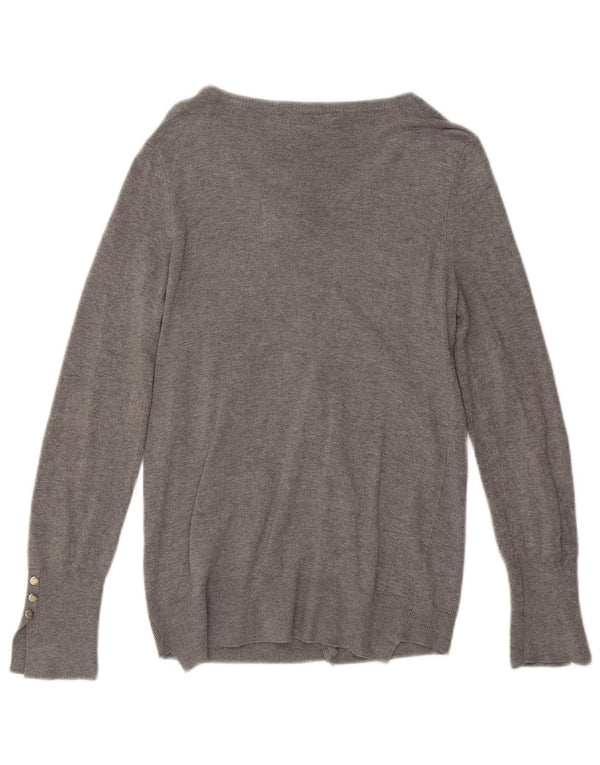 Zara Dame Cardigan Sweater UK 14 Large Grå