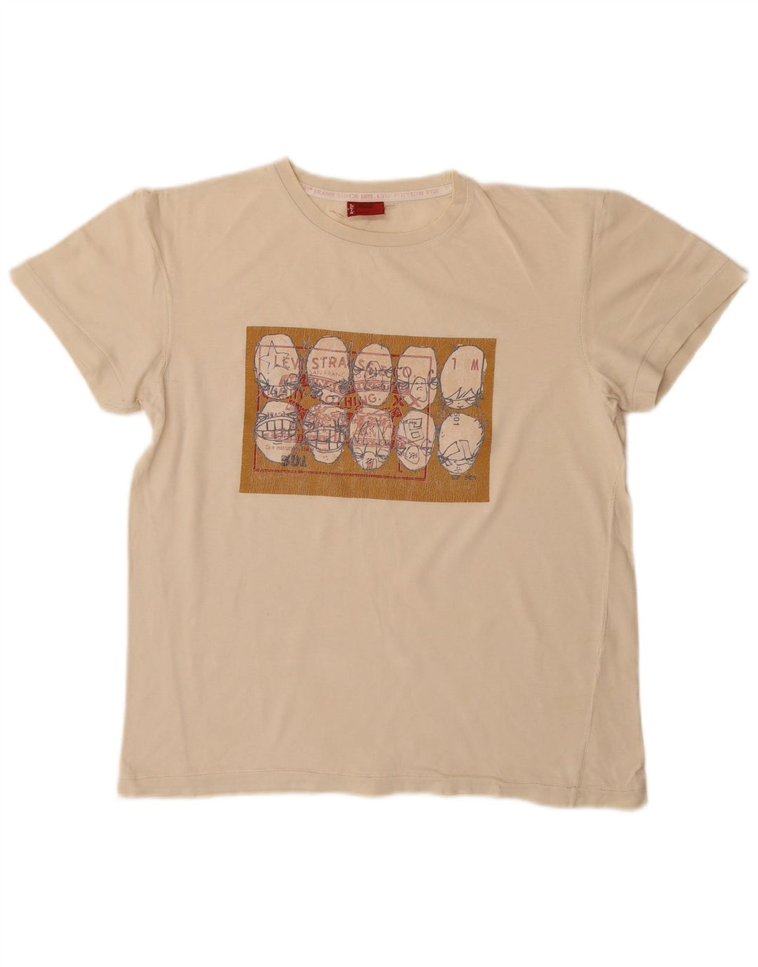 T-shirt grafica da donna Levi's Top UK 14 Beige medio