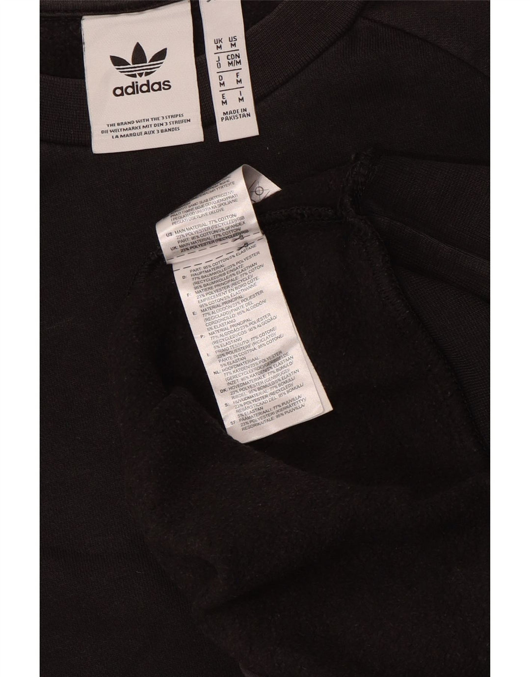 Adidas Mens Sweatshirt Jumper Medium Black Cotton