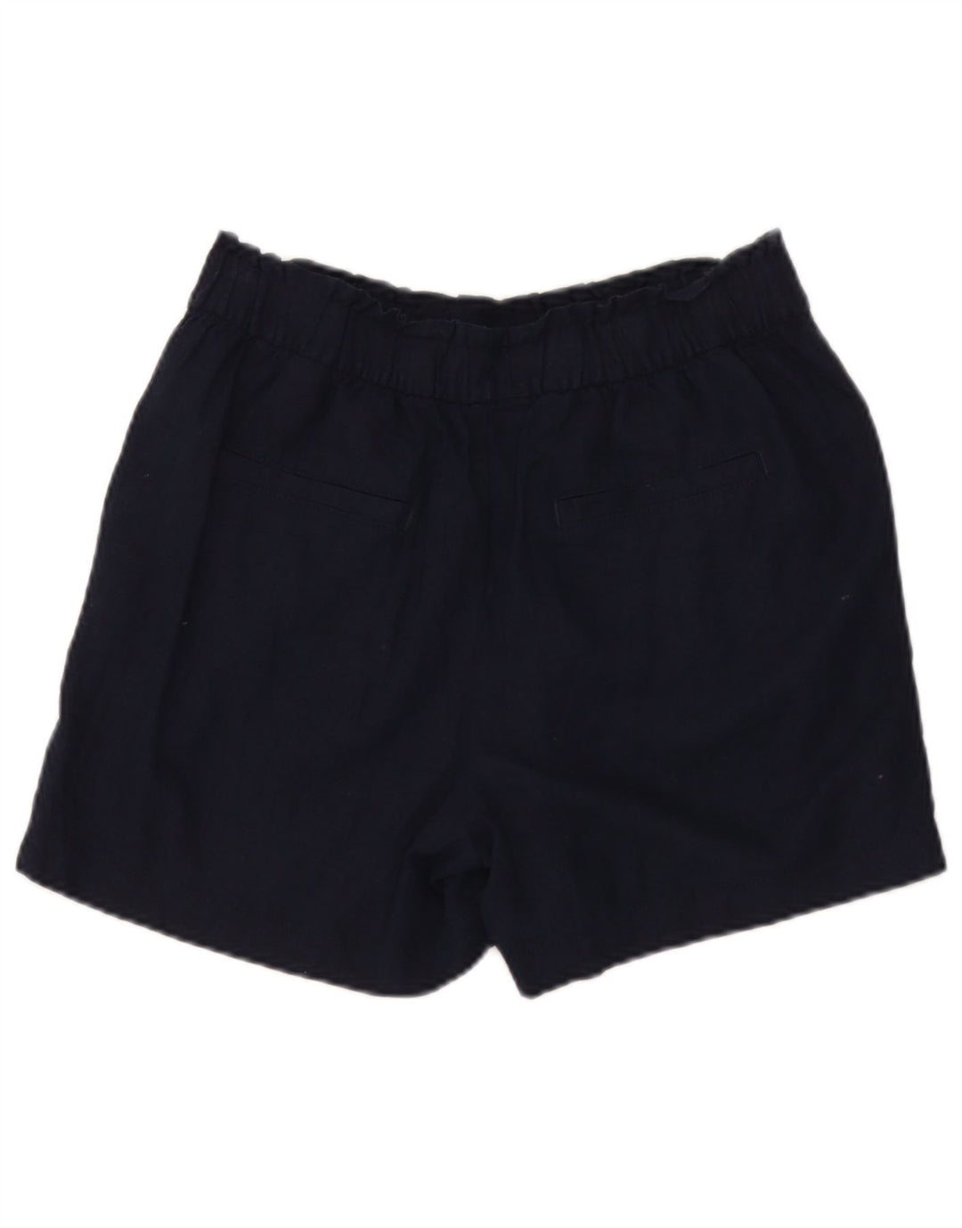 Marks & Spencer Womens Casual Shorts UK 12 Medium W32 Navy Blue Flax
