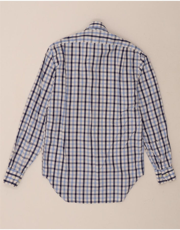 MASSIMO DUTTI Mens Shirt UK 38 Medium Blue Gingham Cotton Vintage Massimo Dutti and Second-Hand Massimo Dutti from Messina Hembry 