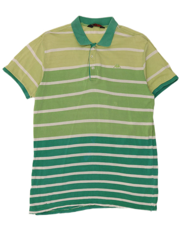 Polo Kappa Uomo XL Cotone Rigato Verde