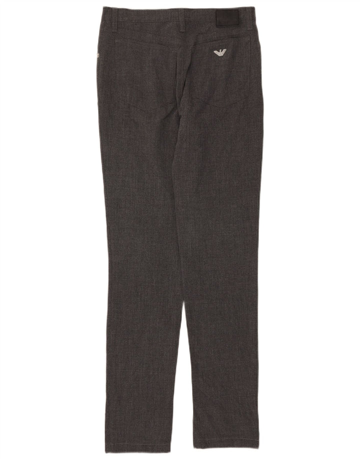 ARMANI Womens Slim Casual Trousers W27 L30 Grey Polyester