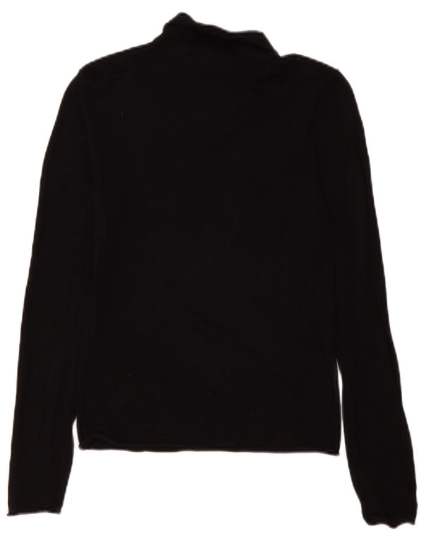 Zara Womens Roll Neck Jumper Sweater UK 12 Medium Black Viscose