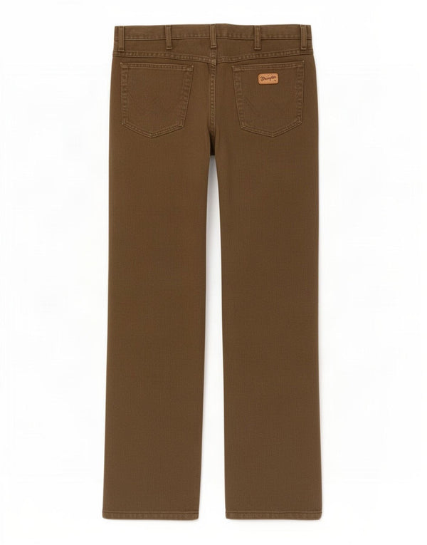 Calça Wrangler masculina Ohio reta casual W38 L32 algodão cáqui