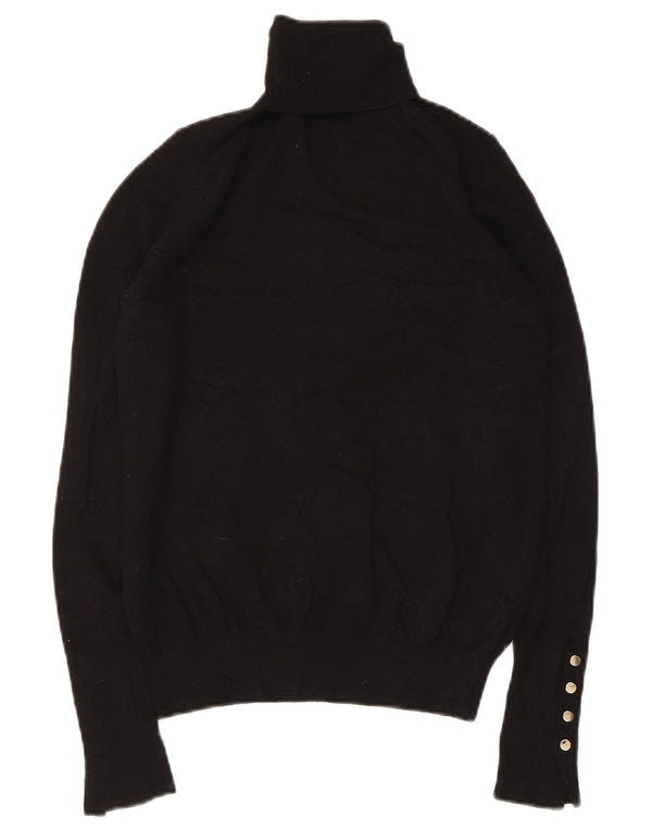 Zara Γυναικείο πουλόβερ με ρολό λαιμόκοψη UK 8 Small Black Viscose