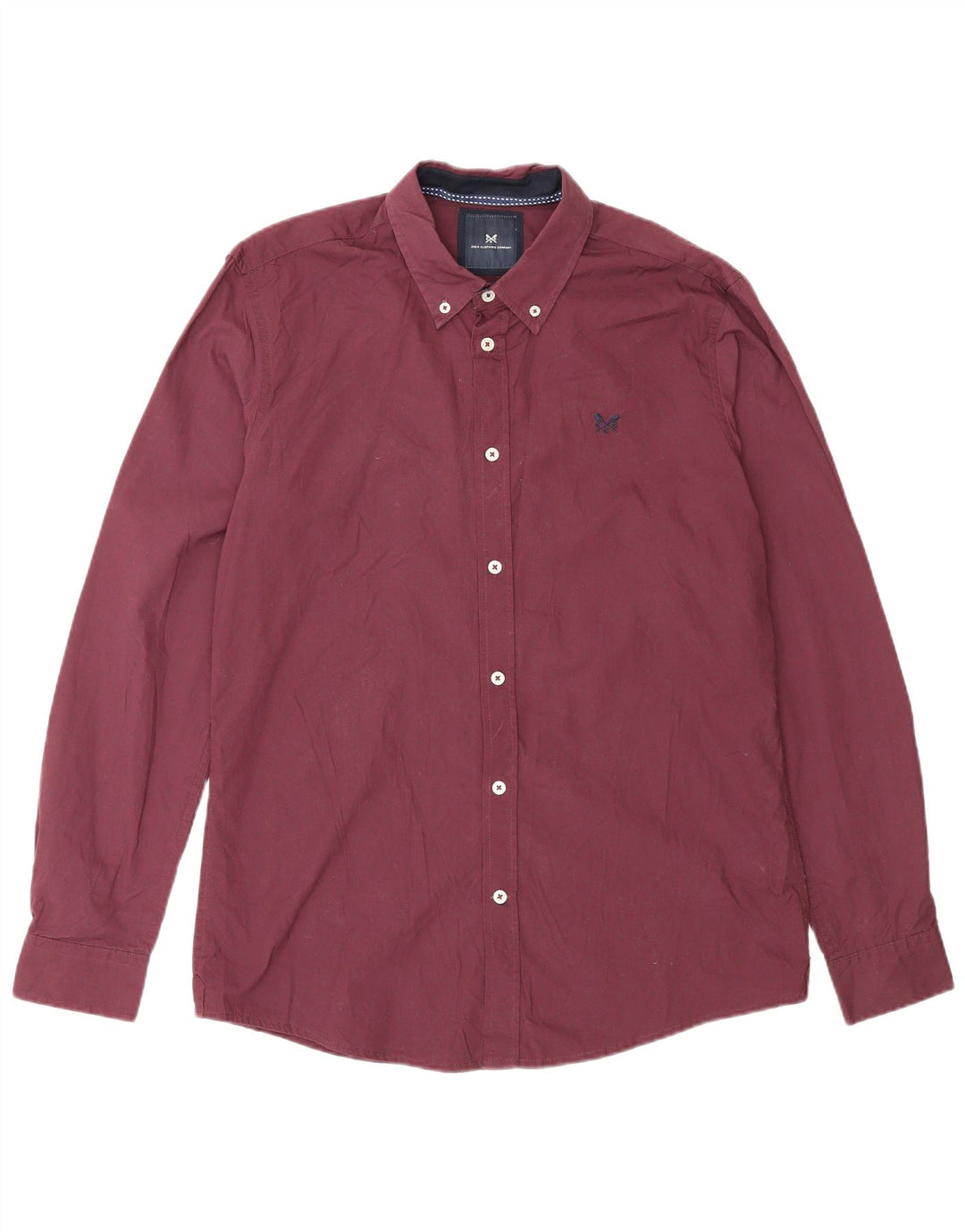 Crew Clothing Mens Slim Fit Shirt Medium Burgundy Spotted