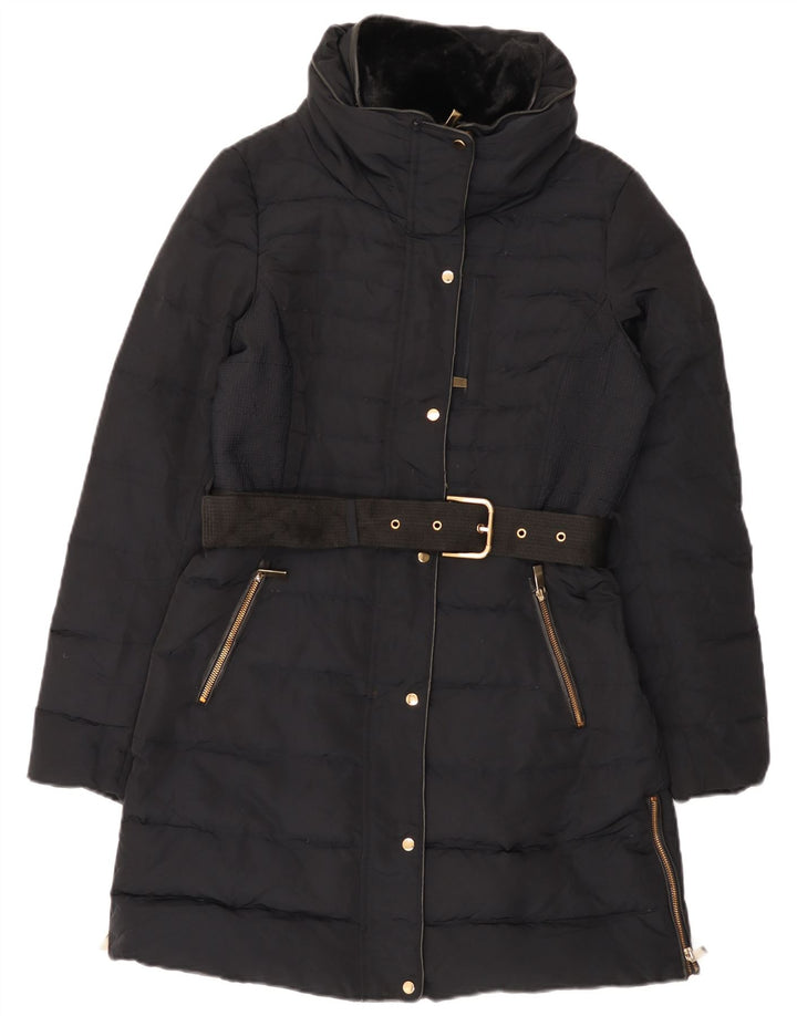 Zara Womens Padded Coat UK 14 Medium Black