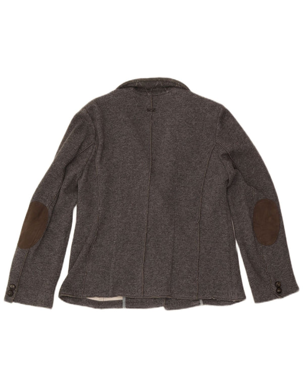 Marella Chaqueta Blazer de Punto con Doble Botonadura para Mujer UK 40 XL Lana Gris