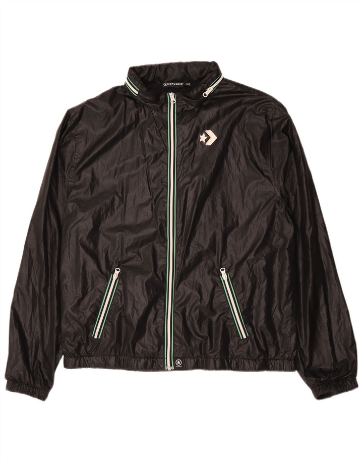 Converse Mens Windbreaker Jacket UK 42 XL Black Polyester