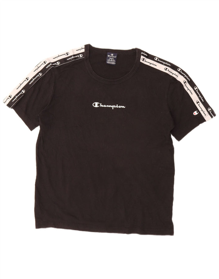 CHAMPION Herren-T-Shirt mit Grafik, Größe S, Schwarz