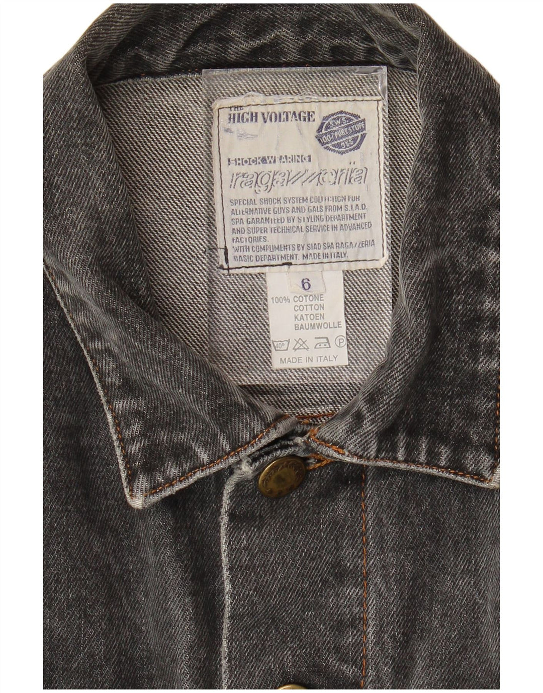 VINTAGE Mens Denim Jacket UK 38 Medium Grey Cotton