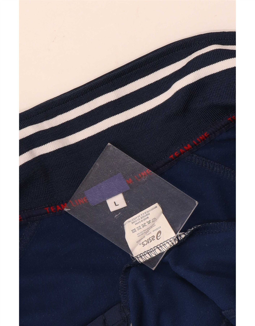 Męska bluza dresowa Asics, duża, granatowa, poliestrowa z blokami kolorów