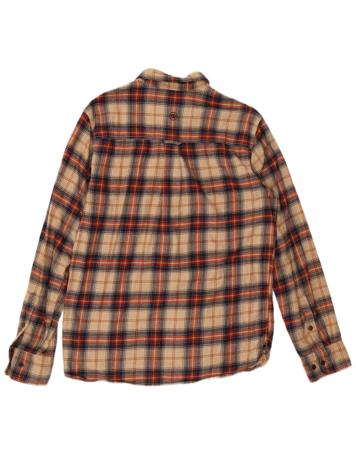 Fat Face Chemise Flanelle Homme Petit Carreau Beige Coton