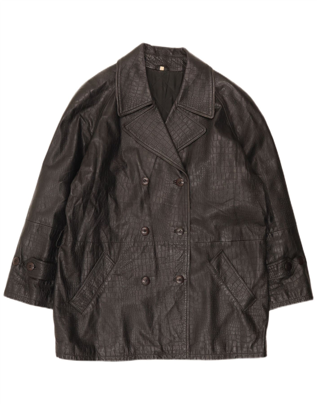 Abrigo De Mujer Conbipel De Doble Botonadura IT 40 Small Negro Estampado Animal