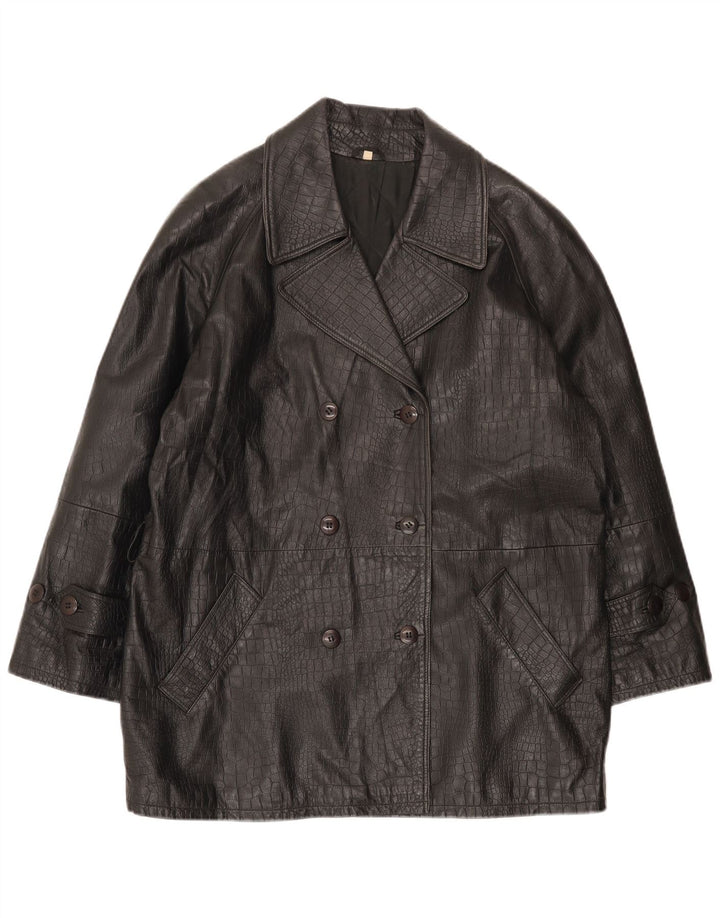 Abrigo De Mujer Conbipel De Doble Botonadura IT 40 Small Negro Estampado Animal