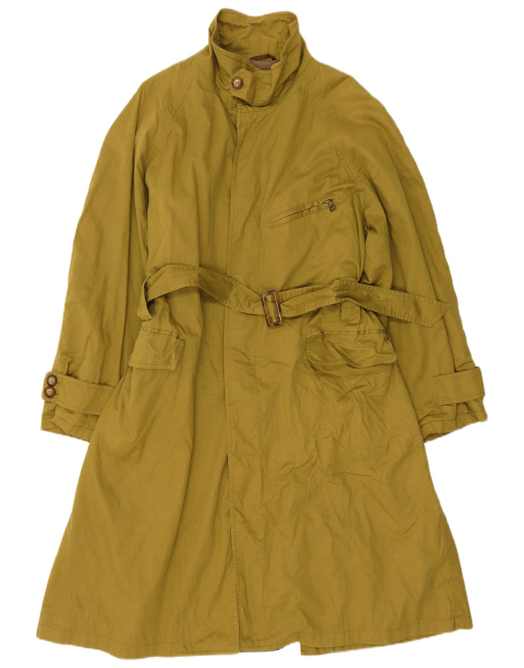 GB.PEDRINI Mens Trench Coat IT 46 Small Green