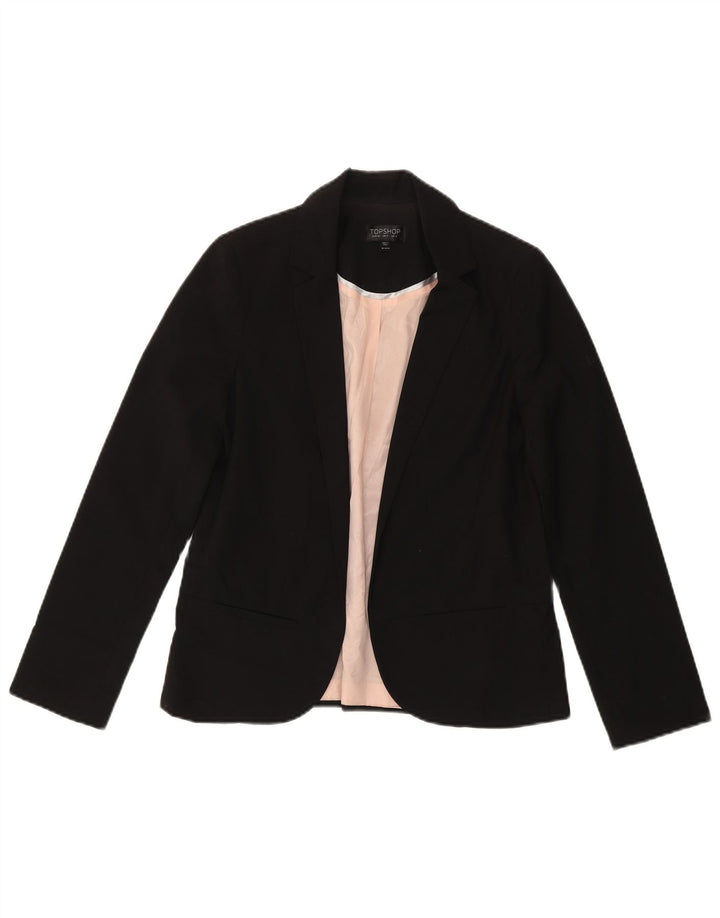 Giacca blazer aperta da donna Topshop UK 8 piccola poliestere nero
