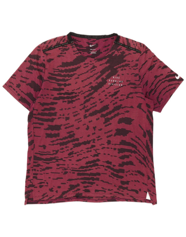 Nike Hommes Dri Fit T-Shirt Haut Large Bordeaux Tie Dye Polyester