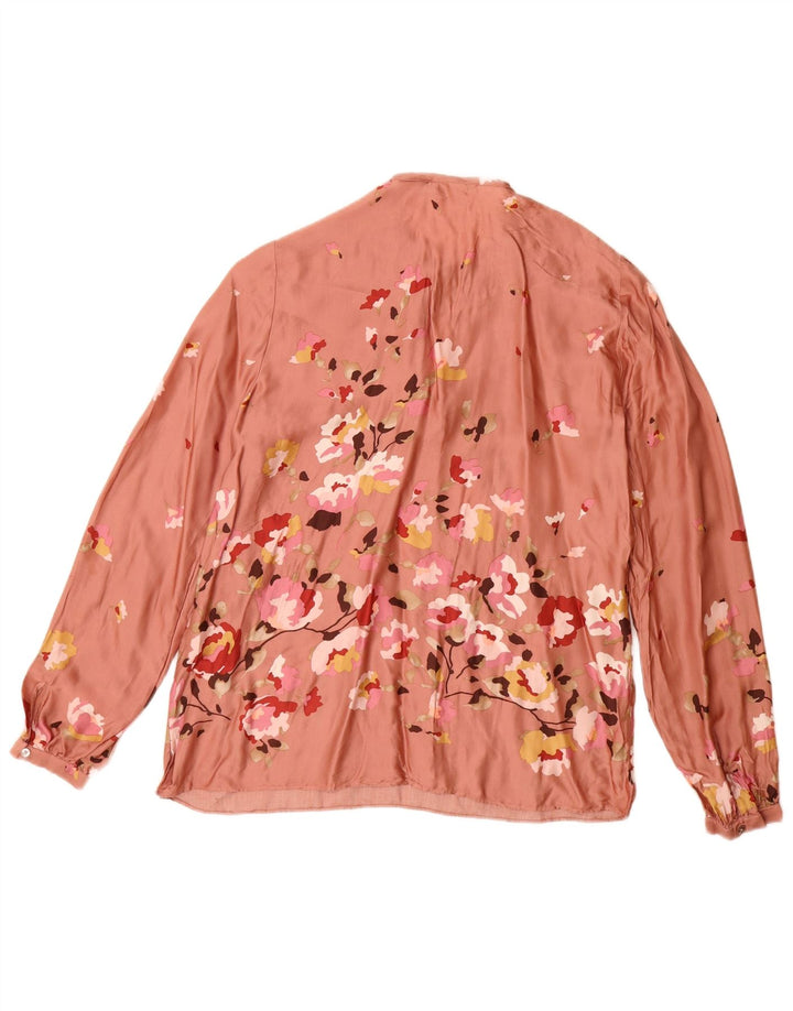 Massimo Dutti Womens Blouse Top EU 40 Medium Pink Floral Viscose