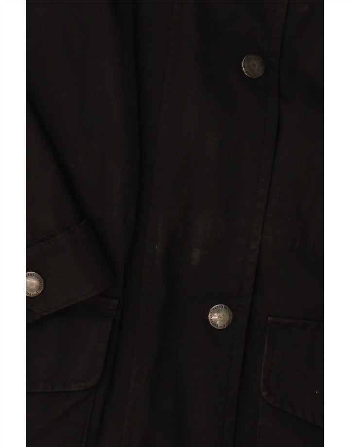 Fat Face Parka à capuche pour femme UK 12 en coton noir moyen