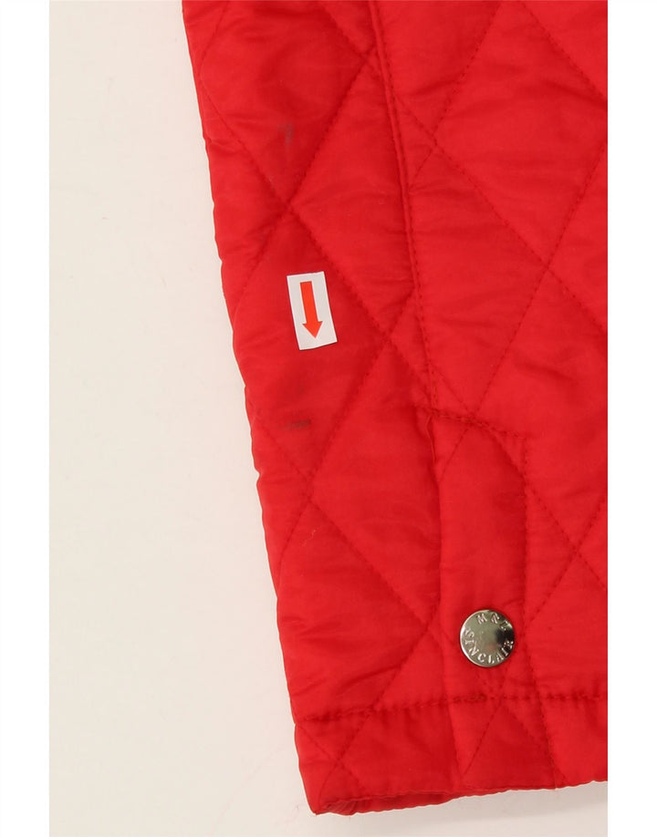 SINCLAIR Boys Quilted Jacket 11-12 Years Red Nylon Vintage Sinclair and Second-Hand Sinclair from Messina Hembry 