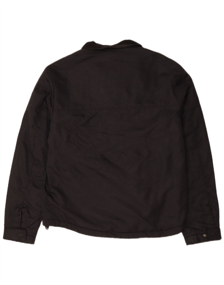 Zara Mens Bomber Jacket UK 42 XL Black Nylon