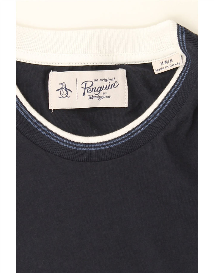 PENGUIN Mens T-Shirt Top Medium Navy Blue Cotton Vintage Penguin and Second-Hand Penguin from Messina Hembry 