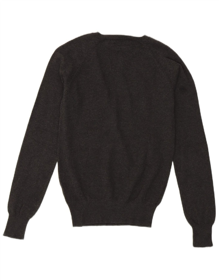 ZARA Womens V-Neck Jumper Sweater UK 10 Small Grey