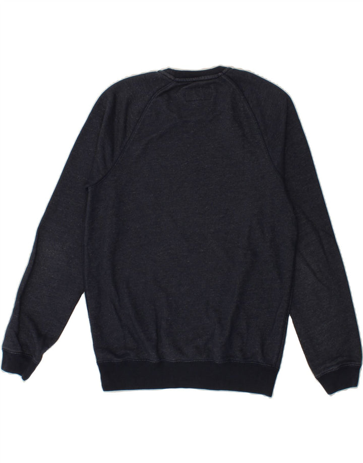 JACK WILLS Mens Graphic Sweatshirt Jumper Small Navy Blue Cotton Vintage Jack Wills and Second-Hand Jack Wills from Messina Hembry 