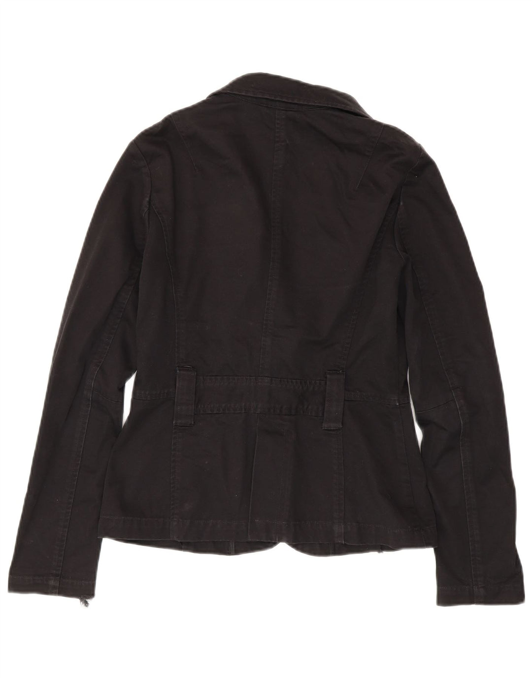 Armani Exchange Womens 1 Button Blazer Jacket UK 12 Medium Black Cotton