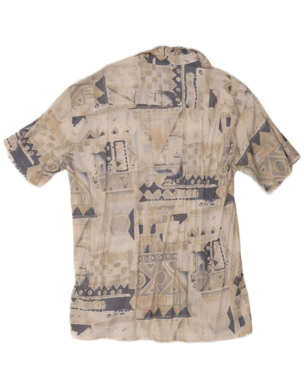 Rudnick Mens Short Sleeve Shirt Medium Beige Geometric