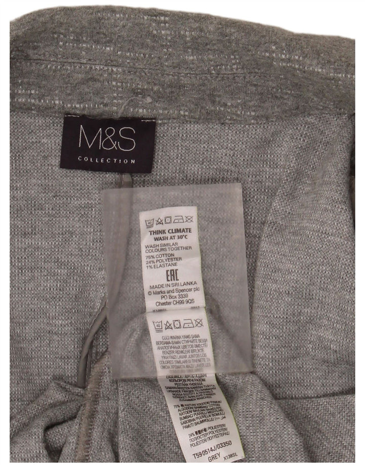 Marks & Spencer Veste blazer ouverte à manches 3/4 pour femme UK 20 2XL Gris Coton