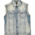 BENETTON Girls Denim Gilet 15-16 Years Blue Tie Dye Cotton | Vintage Benetton | Thrift | Second-Hand Benetton | Used Clothing | Messina Hembry 