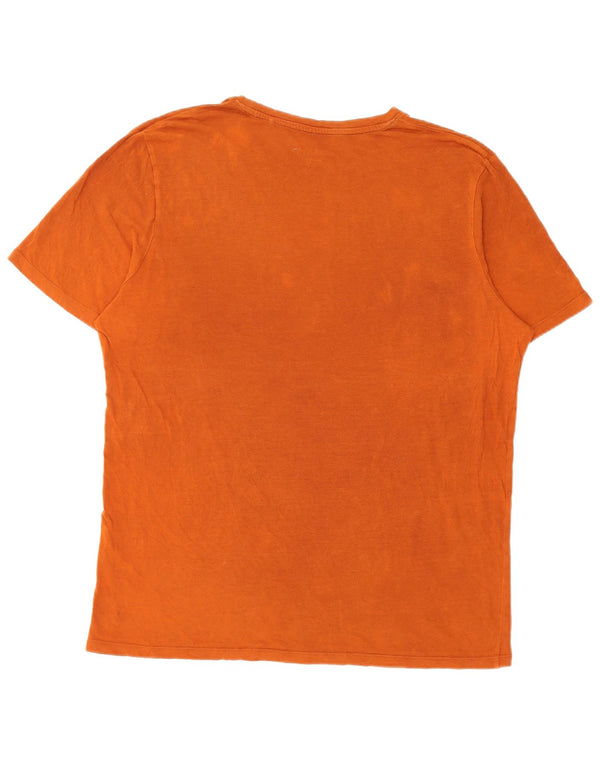 Jack & Jones Mens Slim Fit Camiseta Top XL Algodão Laranja