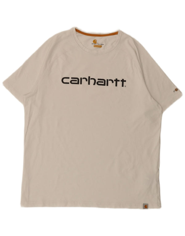 Carhartt T-shirt grafica da uomo con vestibilità rilassata, grande, in cotone bianco
