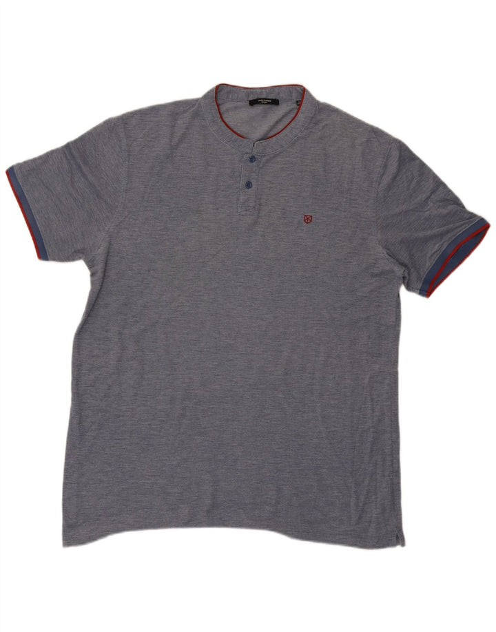 Jack & Jones Mens T-Shirt Top 2XL Navy Blue Flecked