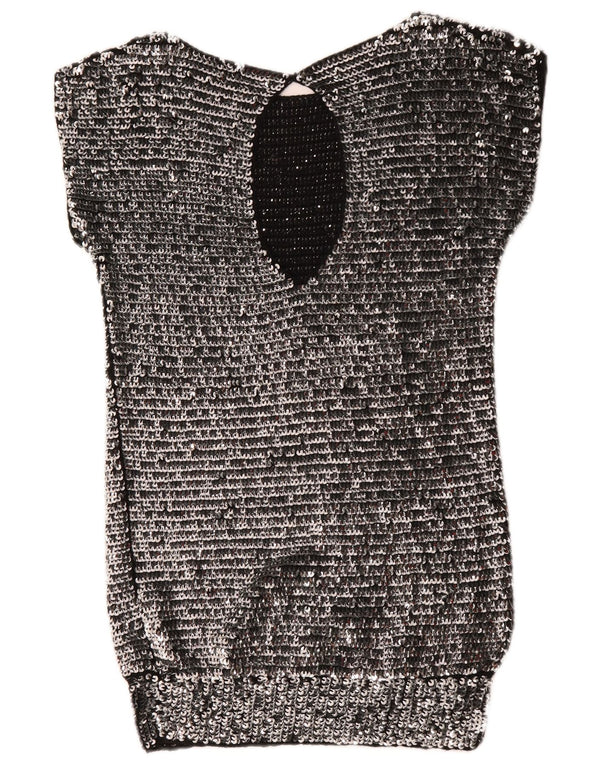 Mangano női flitteres Bodycon ruha UK 14 közepes ezüst gyapjú