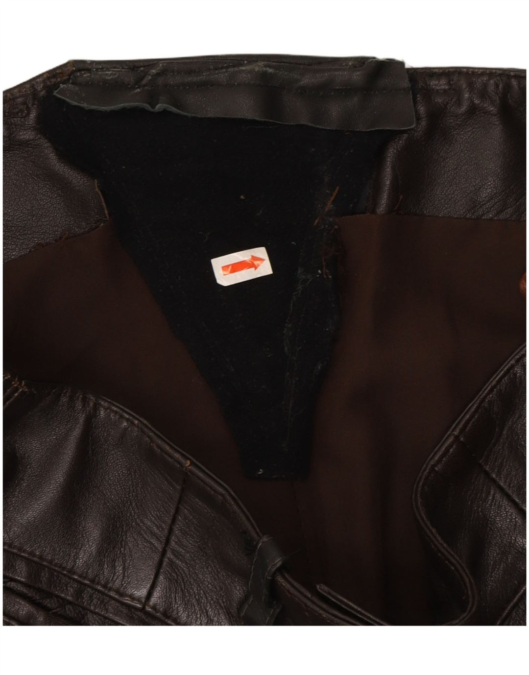 Calça feminina reta de couro VINTAGE W28 L28 marrom