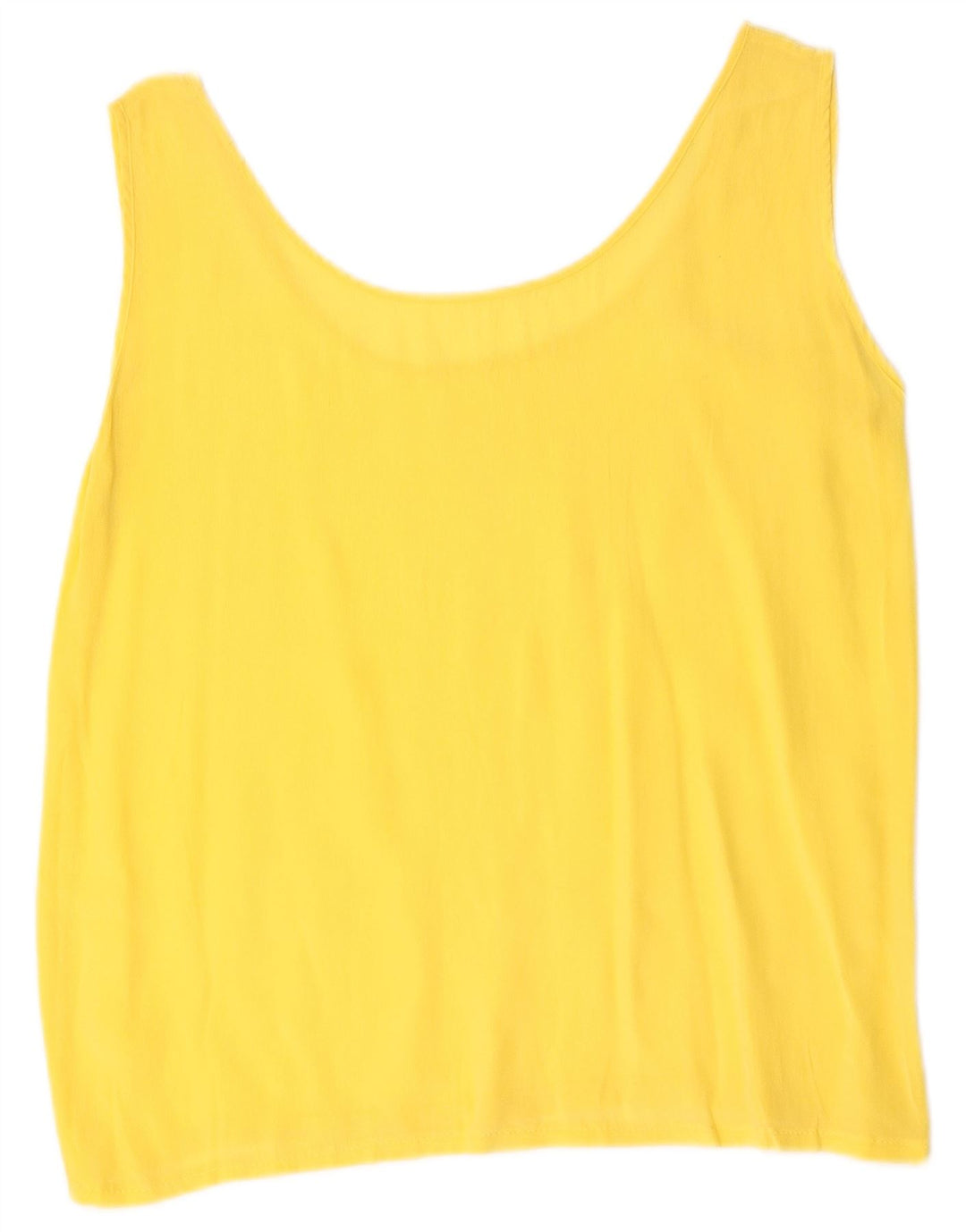 Vintage Damen Ärmelloses Blusentop UK 12 Mittelgelb